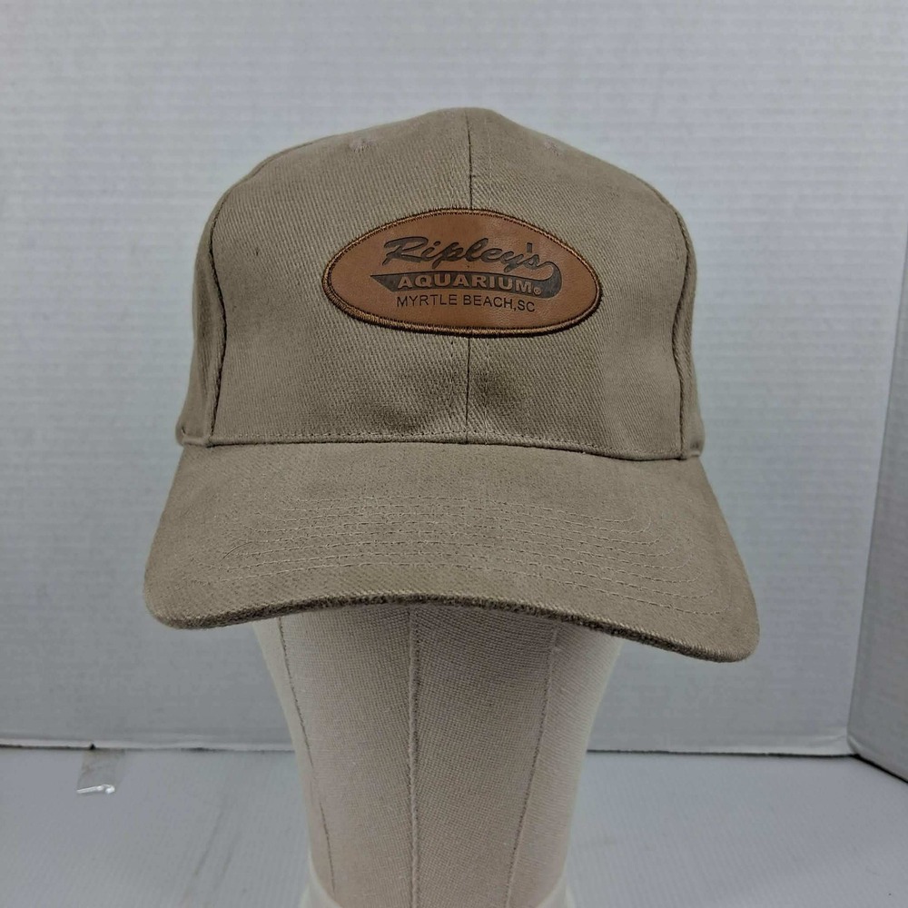 Ripleys Aquarium Myrtle Beach SC Tan Leather Patch Strapback Hat Cap J Hats